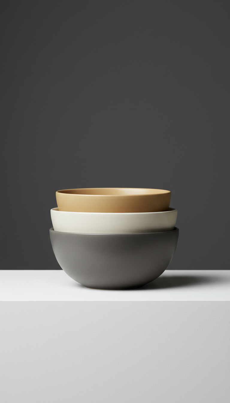 Matte Ceramic Stacking Bowls